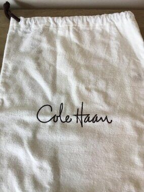 Cole Haan Ivory Flannel Drawstring Dust Bag for Shoes Handbag Storage Travel